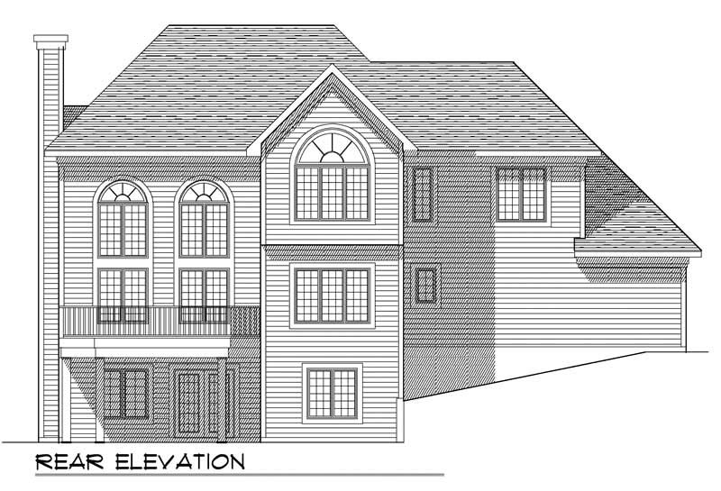 Home Plan Rear Elevation of this 4-Bedroom,2940 Sq Ft Plan -101-1626
