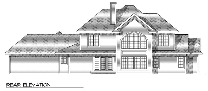 Home Plan Rear Elevation of this 4-Bedroom,3050 Sq Ft Plan -101-1630