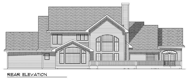 Home Plan Rear Elevation of this 4-Bedroom,3021 Sq Ft Plan -101-1632