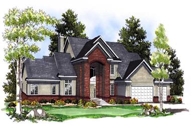 4-Bedroom, 3021 Sq Ft Colonial Home Plan - 101-1632 - Main Exterior