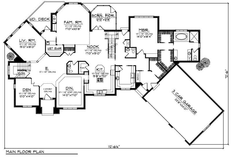 Floor Plan First Story of Luxury Plan #101-1643