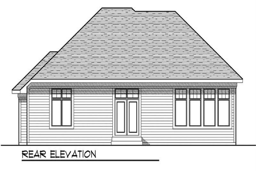 Home Plan Rear Elevation of this 2-Bedroom,1580 Sq Ft Plan -101-1654