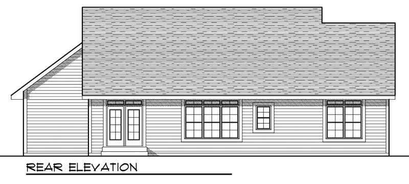 Home Plan Rear Elevation of this 3-Bedroom,1664 Sq Ft Plan -101-1656