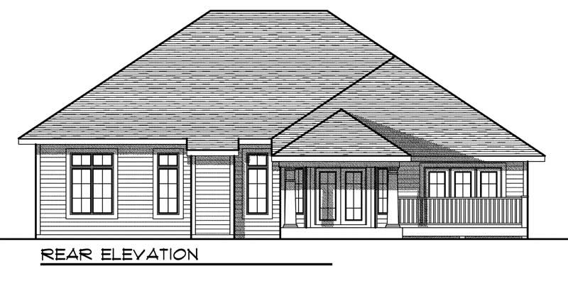 Home Plan Rear Elevation of this 2-Bedroom,2079 Sq Ft Plan -101-1662