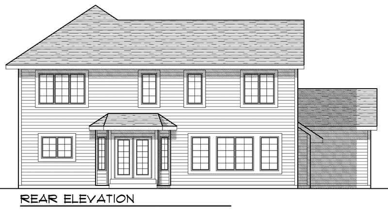 Home Plan Rear Elevation of this 4-Bedroom,2345 Sq Ft Plan -101-1665