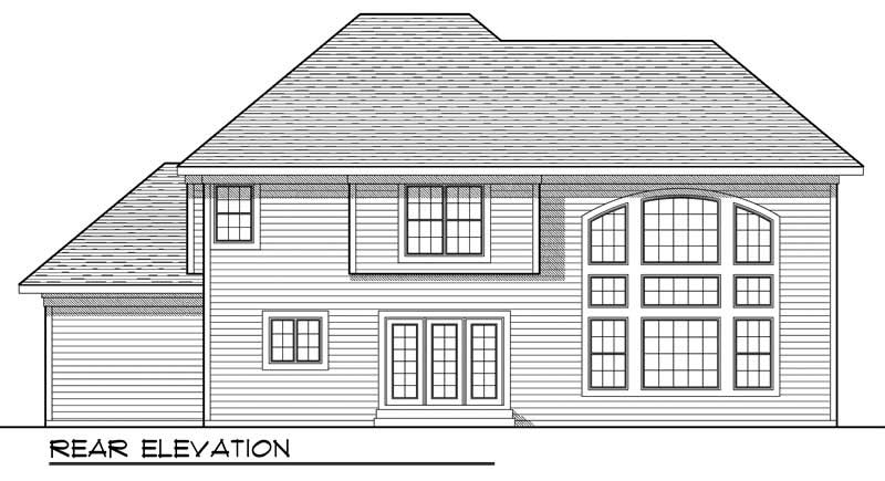 Home Plan Rear Elevation of this 4-Bedroom,2356 Sq Ft Plan -101-1666