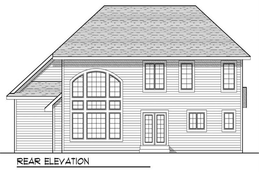 Home Plan Rear Elevation of this 4-Bedroom,2440 Sq Ft Plan -101-1668