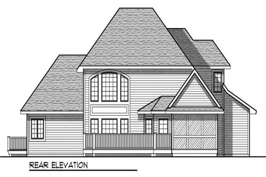 Home Plan Rear Elevation of this 3-Bedroom,2745 Sq Ft Plan -101-1670