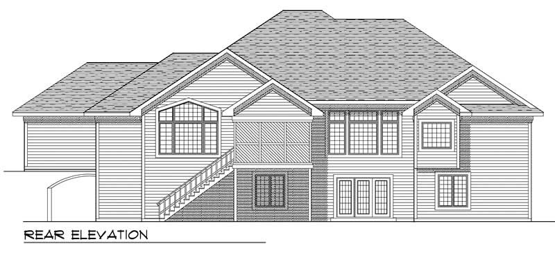Home Plan Rear Elevation of this 4-Bedroom,4480 Sq Ft Plan -101-1673