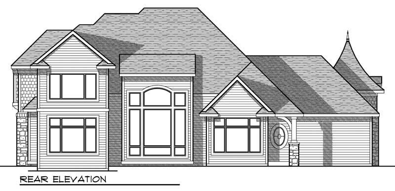 Home Plan Rear Elevation of this 3-Bedroom,2781 Sq Ft Plan -101-1676