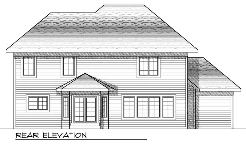Home Plan Rear Elevation of this 4-Bedroom,2249 Sq Ft Plan -101-1686