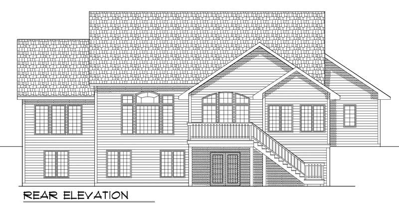 Home Plan Rear Elevation of this 4-Bedroom,3554 Sq Ft Plan -101-1696