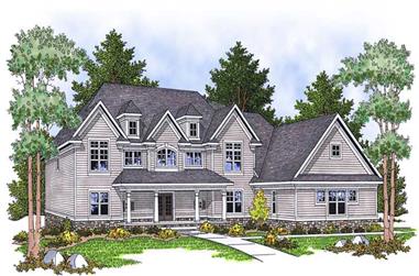 4-Bedroom, 4448 Sq Ft Country Home Plan - 101-1698 - Main Exterior