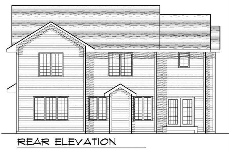 Home Plan Rear Elevation of this 4-Bedroom,2114 Sq Ft Plan -101-1700