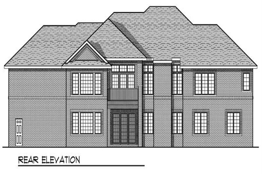 Home Plan Rear Elevation of this 2-Bedroom,2295 Sq Ft Plan -101-1708