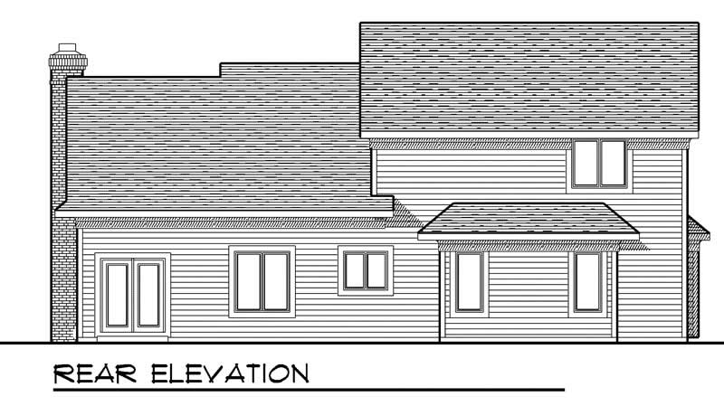 Home Plan Rear Elevation of this 4-Bedroom,2448 Sq Ft Plan -101-1709