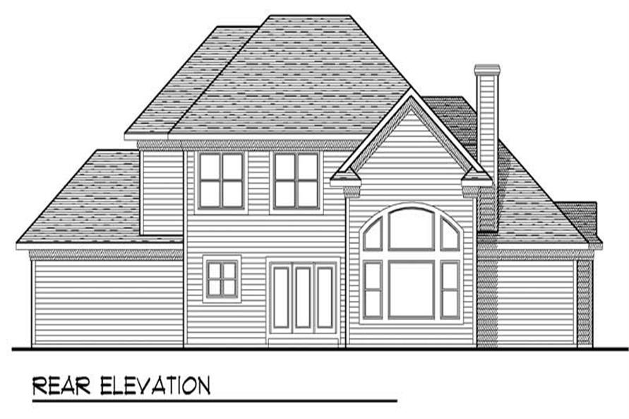 Home Plan Rear Elevation of this 4-Bedroom,2596 Sq Ft Plan -101-1710