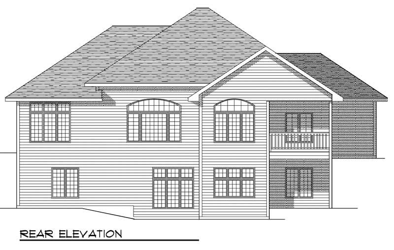 Home Plan Rear Elevation of this 4-Bedroom,3777 Sq Ft Plan -101-1712