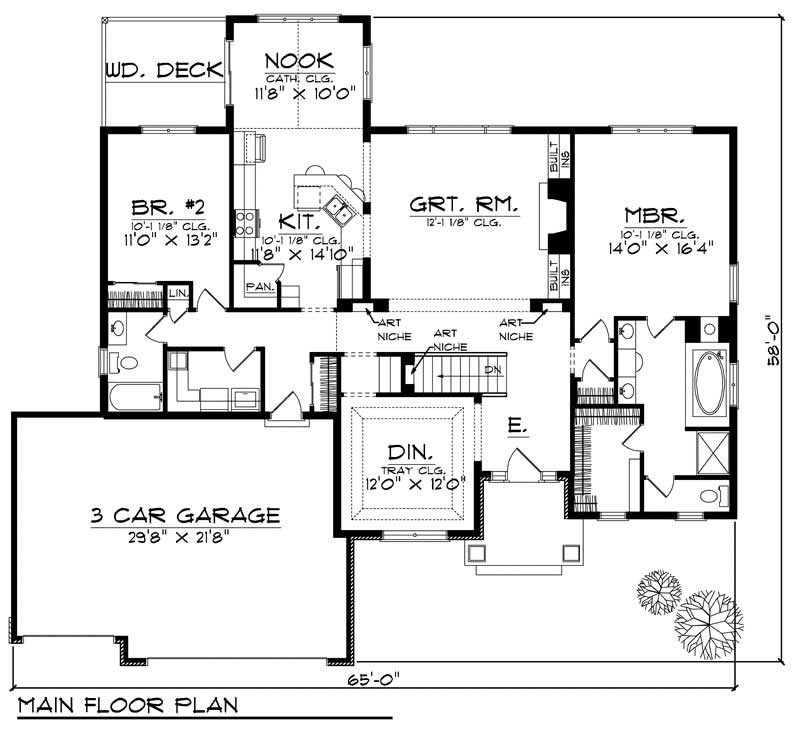 Floor Plan First Story of Country Plan #101-1712