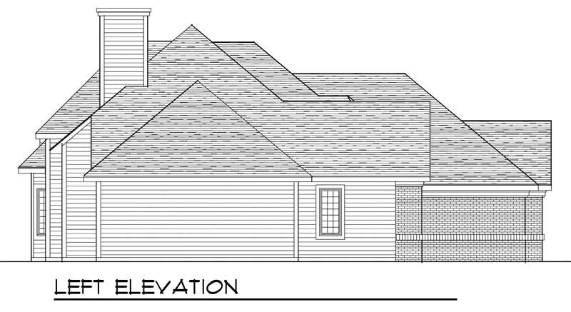 Home Plan Left Elevation of this 3-Bedroom,2600 Sq Ft Plan -101-1722