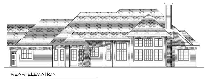 Home Plan Rear Elevation of this 3-Bedroom,2600 Sq Ft Plan -101-1722