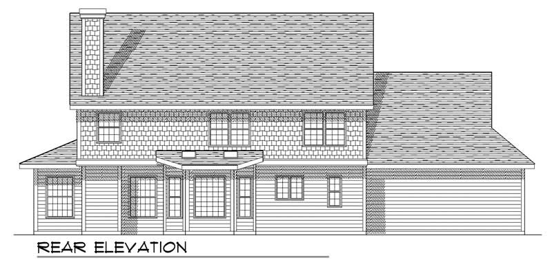 Home Plan Rear Elevation of this 4-Bedroom,2491 Sq Ft Plan -101-1732