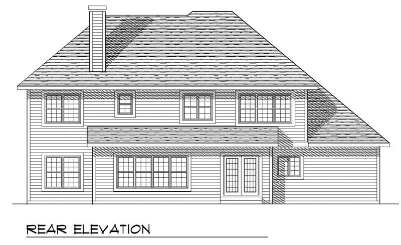 Home Plan Rear Elevation of this 4-Bedroom,2788 Sq Ft Plan -101-1733