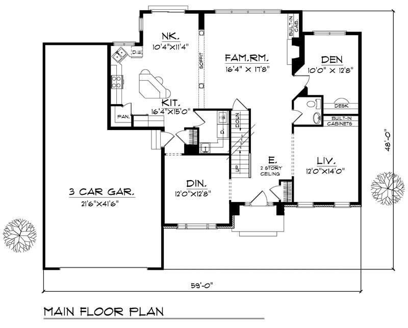 Floor Plan First Story of Country Plan #101-1733
