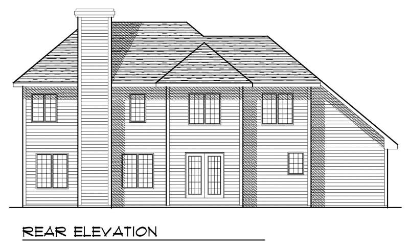 Home Plan Rear Elevation of this 4-Bedroom,2451 Sq Ft Plan -101-1736