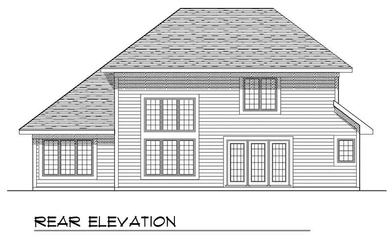 Home Plan Rear Elevation of this 3-Bedroom,1872 Sq Ft Plan -101-1737