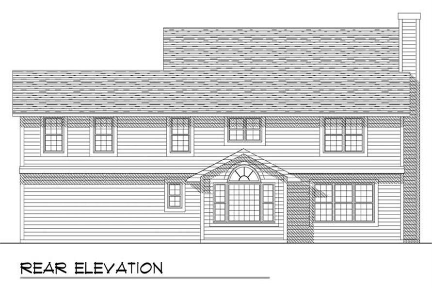 Home Plan Rear Elevation of this 4-Bedroom,2493 Sq Ft Plan -101-1738