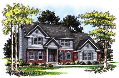 4-Bedroom, 2493 Sq Ft Cape Cod House Plan - 101-1738 - Front Exterior