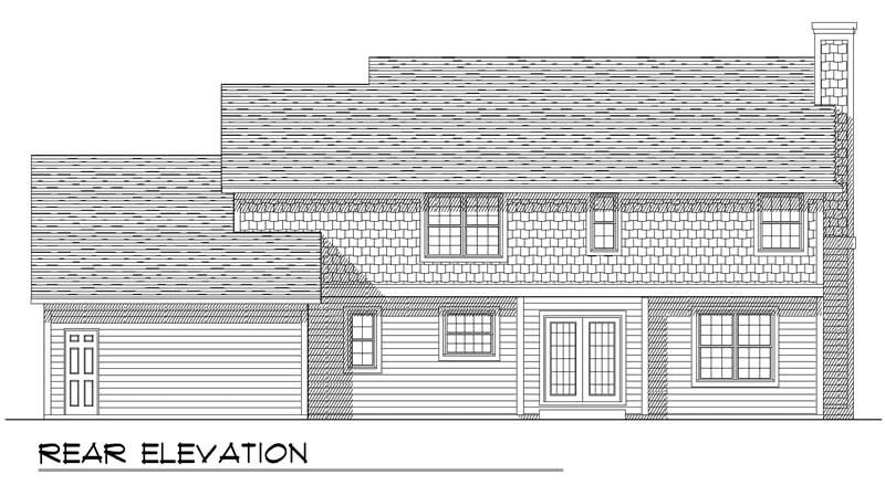 Home Plan Rear Elevation of this 4-Bedroom,2236 Sq Ft Plan -101-1739