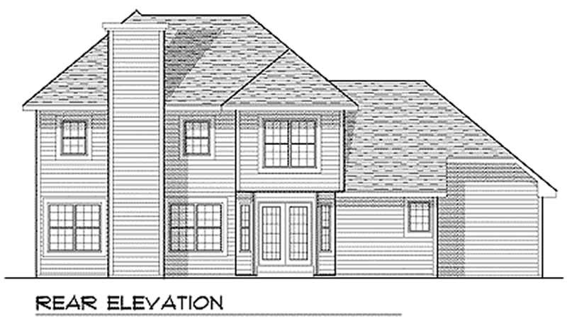 Home Plan Rear Elevation of this 3-Bedroom,2181 Sq Ft Plan -101-1740