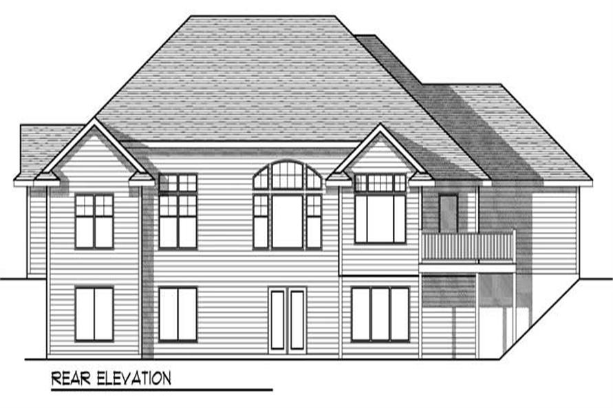Home Plan Rear Elevation of this 4-Bedroom,3609 Sq Ft Plan -101-1741