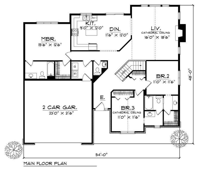 Ranch Home with 3 Bdrms, 1728 Sq Ft | Floor Plan #101-1745