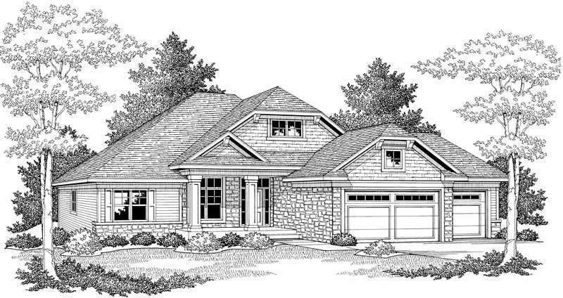 Home Plan Front Elevation of this 3-Bedroom,2212 Sq Ft Plan -101-1748