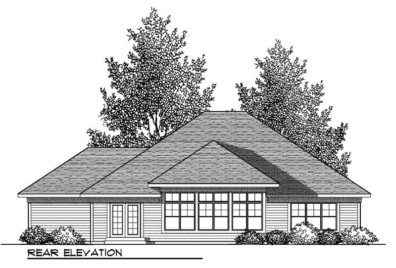 Home Plan Rear Elevation of this 3-Bedroom,2212 Sq Ft Plan -101-1748