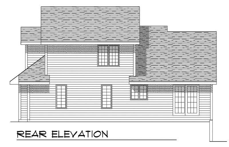 Home Plan Rear Elevation of this 3-Bedroom,1666 Sq Ft Plan -101-1752
