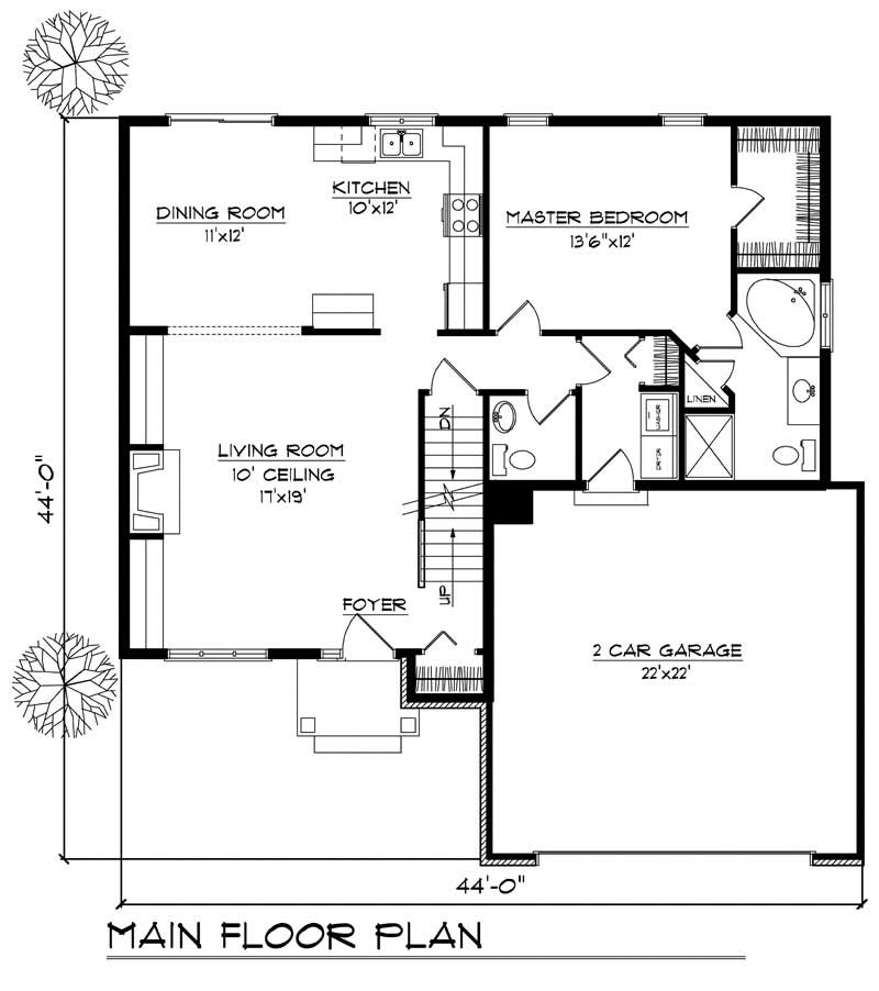 Floor Plan First Story of Ranch Plan #101-1752