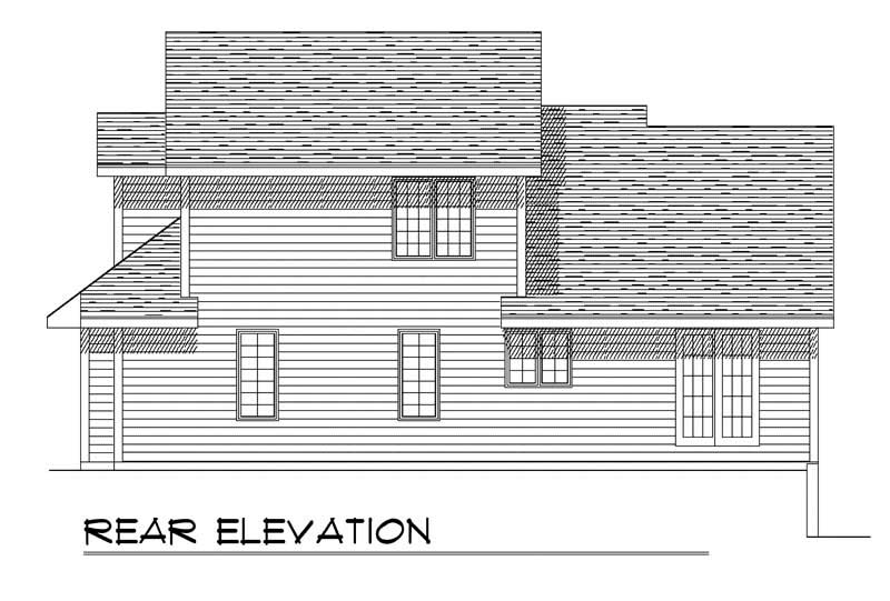 Home Plan Rear Elevation of this 3-Bedroom,1662 Sq Ft Plan -101-1753
