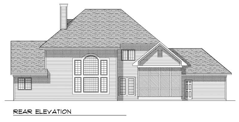 Home Plan Rear Elevation of this 3-Bedroom,2650 Sq Ft Plan -101-1754