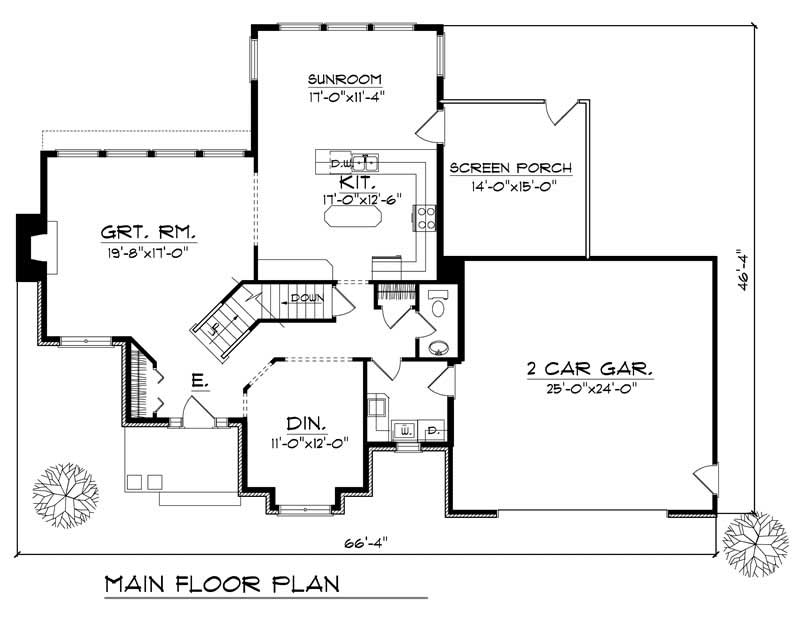 Home Plan Rear Elevation of this 4-Bedroom,2493 Sq Ft Plan -101-1755