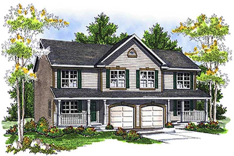 4-Bedroom, 3716 Sq Ft Multi-Unit House Plan - 101-1756 - Front Exterior