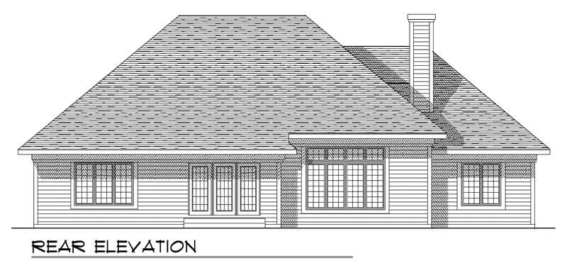 Home Plan Rear Elevation of this 3-Bedroom,2238 Sq Ft Plan -101-1772