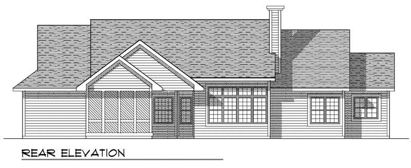 Home Plan Rear Elevation of this 3-Bedroom,1962 Sq Ft Plan -101-1780