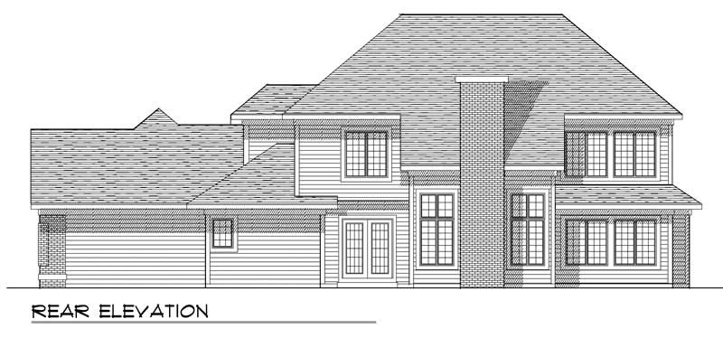 Home Plan Rear Elevation of this 3-Bedroom,3023 Sq Ft Plan -101-1783
