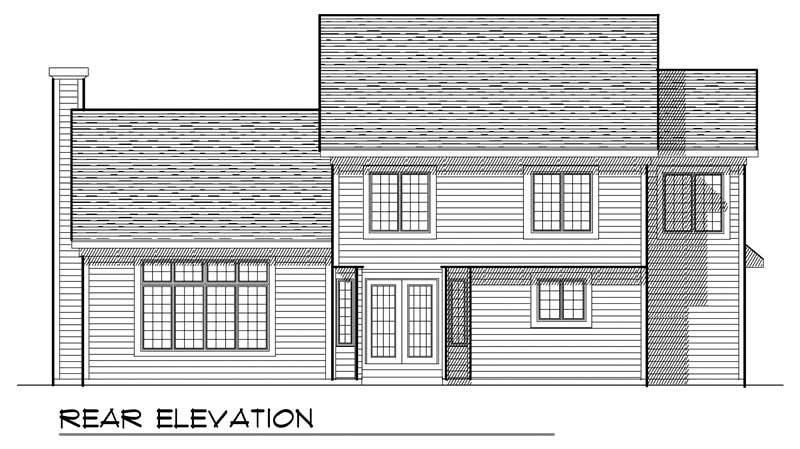 Home Plan Rear Elevation of this 4-Bedroom,2416 Sq Ft Plan -101-1787