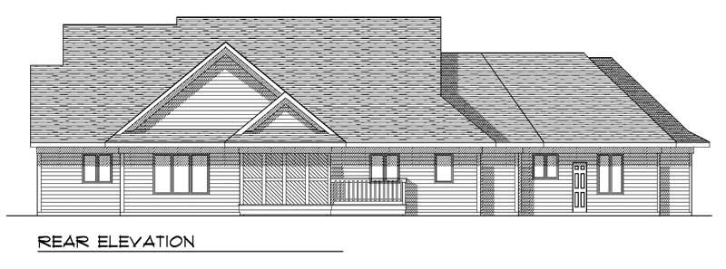 Home Plan Rear Elevation of this 3-Bedroom,2040 Sq Ft Plan -101-1789