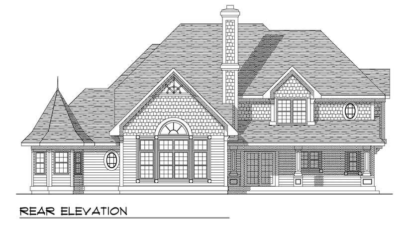 Home Plan Rear Elevation of this 4-Bedroom,3230 Sq Ft Plan -101-1790